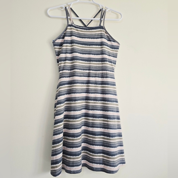 Pact Fit & Flare Strappy Striped Organic Dress Size XL - Picture 2 of 14